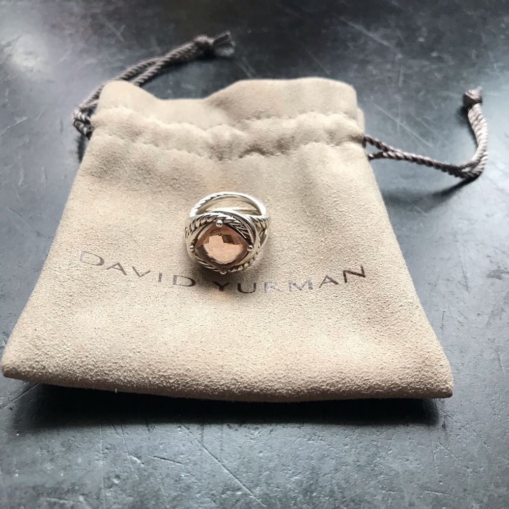 David Yurman pink morganite infinity ring size 7!